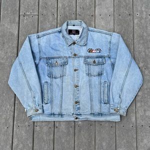 VTG Jeff Hamilton Dale Earnhardt Autograph NASCAR Jean Denim Jacket 2XL Vintage